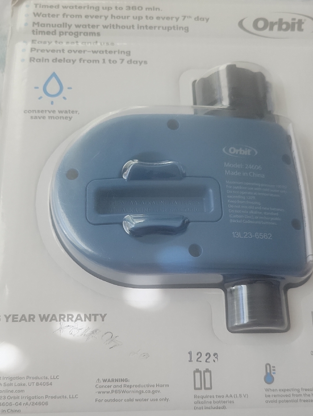 Blue Digital Faucet Timer - Programmable Watering Controller - Picture 3 of 6